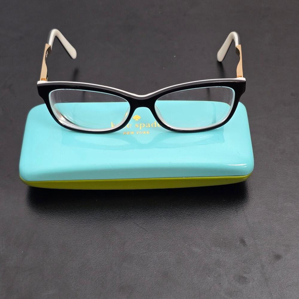 Kate Spade Angelisa Eyeglass Frame S0T Blk/Wht  Authentic 135 with Case.